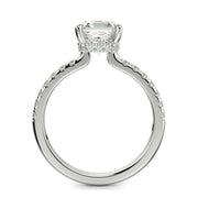 Pauline Emerald Cut Pave Hidden Halo 4 Prong Claw Set Engagement Ring Setting - Nivetta